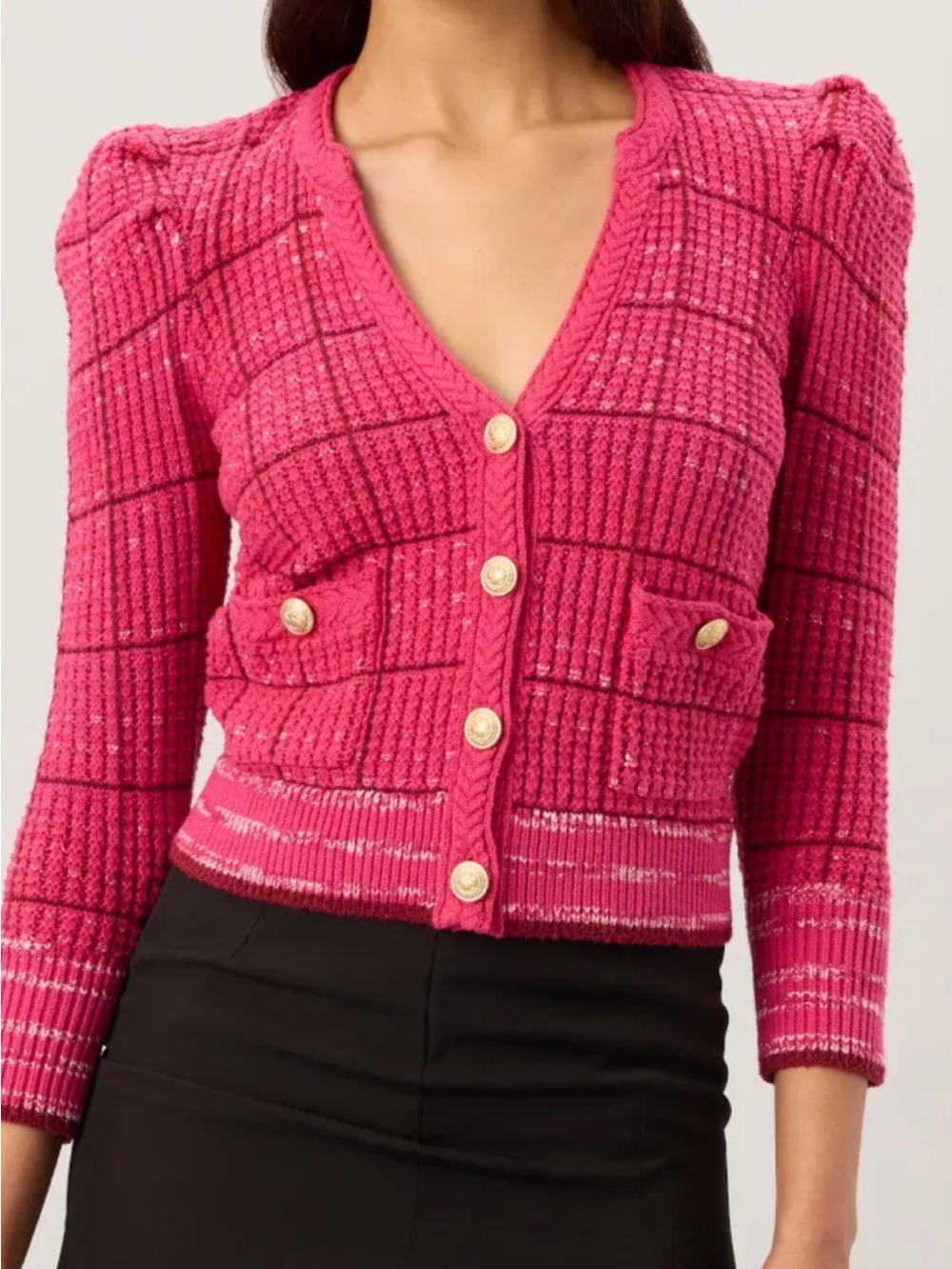 L’agence  Jenni Pink V-Neck Knit Cardigan Sweater size M